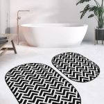 Yılbaşı Temalı Özel Tasarımlı Dijital Baskılı 2'li Oval Kaymaz Tabanlı Banyo & Mutfak Paspas Takımı Realhomes