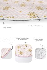 - RealHomes - Realhomes  Pembe Zigzag Zemin Gold Kar Taneleri Özel Tasarım 2'li Oval Kaymaz Tabanlı Banyo & Mutfak Paspas Takımı Realhomes