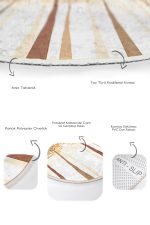 - RealHomes - Realhomes  Sonbahar Temalı Turuncu Kavak Ağaçları 2'li Oval Kaymaz Tabanlı Banyo & Mutfak Paspas Takımı Realhomes