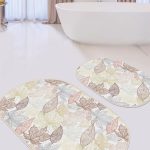 Siyah Beyaz Ekose Home Sweet Temalı 2'li Oval Kaymaz Tabanlı Banyo Paspas Takımı & Mutfak Halısı Realhomes