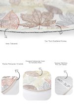 - RealHomes - Realhomes  Kurumu Renkli Sonbahar Yaprakları Özel Tasarım 2'li Oval Kaymaz Tabanlı Banyo & Mutfak Paspas Takımı Realhomes
