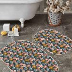 Keep Calm And Carry On 2'li Oval Kaymaz Tabanlı Banyo Paspas Seti & Mutfak Paspas Takımı Realhomes