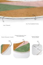 - RealHomes - Realhomes  Pastel Renkli Zemin Onedraw Çizimli Dijital Baskılı 2'li Oval Kaymaz Tabanlı Banyo & Mutfak Paspas Takımı Realhomes