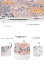 - RealHomes - Realhomes Pudra Zeminde Onedraw Çizimli Çiçek Desenli Dijital Baskılı 2'li Oval Kaymaz Tabanlı Banyo & Mutfak Paspas Takımı Realhomes