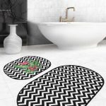 Onedraw Temalı Dijital Baskılı Özel Tasarım 2'li Oval Kaymaz Tabanlı Banyo & Mutfak Paspas Takımı Realhomes