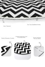 - RealHomes - Realhomes  Siyah Zigzag Zeminli Flamingo Motifli 2'li Oval Kaymaz Tabanlı Banyo & Mutfak Paspas Takımı Realhomes