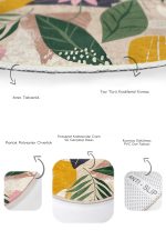 - RealHomes - Realhomes  Renkli Çiçek Tasarımlı Dijital Baskılı 2'li Oval Kaymaz Tabanlı Banyo & Mutfak Paspas Takımı Realhomes