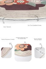 - RealHomes - Realhomes  Vazo Çiçek Demetleri Özel Tasarımlı 2'li Oval Kaymaz Tabanlı Banyo & Mutfak Paspas Takımı Realhomes