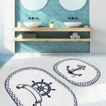 Siyah Zemin Geyik Y.N.T. Tasarımlı 2'li Oval Kaymaz Tabanlı Banyo & Mutfak Paspas Takımı Realhomes