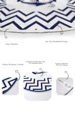 - RealHomes - Realhomes  Beyaz Zemin Lacivert Çapa & Dümen Motifli 2'li Oval Kaymaz Tabanlı Banyo & Mutfak Paspas Takımı Realhomes