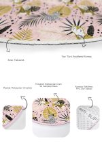 - RealHomes - Realhomes  Tropik Yaprak & Hayvan Motifli Özel Tasarım 2'li Oval Kaymaz Tabanlı Banyo & Mutfak Paspas Takımı Realhomes