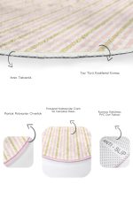 - RealHomes - Realhomes  Pembe Gold Çizgili Dijital Baskılı 2'li Oval Kaymaz Tabanlı Banyo & Mutfak Paspas Takımı Realhomes