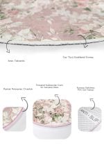 - RealHomes - Realhomes Pembe Zemin Gül Motifleri Dijital Baskılı 2'li Oval Kaymaz Tabanlı Banyo & Mutfak Paspas Takımı Realhomes