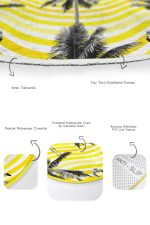 - RealHomes - Realhomes Sarı Çizgili Zemin Siyah Flamingo Tasarımlı 2'li Oval Kaymaz Tabanlı Banyo & Mutfak Paspas Takımı Realhomes