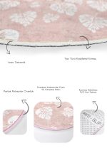 - RealHomes - Realhomes  Pudra Zemin Tropik Yapraklar Dijital Baskılı 2'li Oval Kaymaz Tabanlı Banyo & Mutfak Paspas Takımı Realhomes