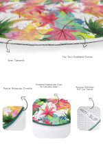 - RealHomes - Realhomes  Renkli Sonbahar Yaprakları Özel Tasarım 2'li Oval Kaymaz Tabanlı Banyo & Mutfak Paspas Takımı Realhomes