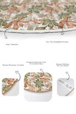 - RealHomes - Realhomes  Kurumuş Kahve Yeşil Sonbahar Yaprakları Özel Tasarım 2'li Oval Kaymaz Tabanlı Banyo & Mutfak Paspas Takımı Realhomes