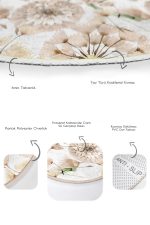 Karahindiba Temalı Dijital Baskılı Özel Tasarım 2'li Oval Kaymaz Tabanlı Banyo & Mutfak Paspas Takımı Realhomes