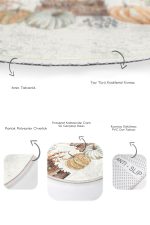 - RealHomes - Realhomes  Kabak Eskitme Motifli Dijital Baskılı 2'li Oval Kaymaz Tabanlı Banyo & Mutfak Paspas Takımı Realhomes