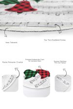 - RealHomes - Realhomes  Notalı Ekose Çan Motifli Dijital Baskılı 2'li Oval Kaymaz Tabanlı Banyo & Mutfak Paspas Takımı Realhomes