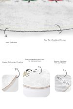 - RealHomes - Realhomes  Beyaz Zemin Yılbaşı Temalı Çam Ağacı Motifli 2'li Oval Kaymaz Tabanlı Banyo & Mutfak Paspas Takımı Realhomes