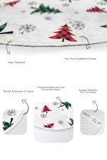 - RealHomes - Realhomes  Ekose Çam Ağacı Tasarımlı Yılbaşı Temalı 2'li Oval Kaymaz Tabanlı Banyo & Mutfak Paspas Takımı Realhomes