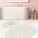 Kırmızı Siyah Ekose Christmas Temalı 2'li Oval Mutfak Paspas Takımı & Banyo Halısı Seti Realhomes