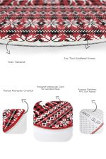 - RealHomes - Realhomes Yılbaşı Temalı Kanaviçe Motifli Geyik Özel Tasarım 2'li Oval Kaymaz Tabanlı Banyo & Mutfak Paspas Takımı Realhomes