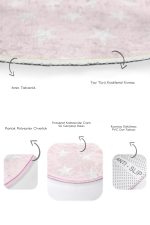 - RealHomes - Realhomes  Pembe Zemin Yıldız Temalı 2'li Oval Kaymaz Tabanlı Banyo & Mutfak Paspas Takımı Realhomes