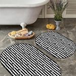 Kırmızı Gül Kozalak Temalı Dijital Baskılı 2'li Oval Kaymaz Tabanlı Banyo & Mutfak Paspas Takımı Realhomes