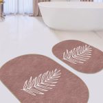 Siyah Ekose Kabaklı Araba Tasarımlı 2'li Oval Mutfak Halısı Seti & Banyo Paspas Takımı Realhomes