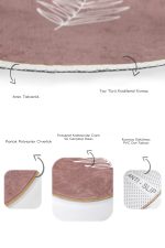 - RealHomes - Realhomes  Düz Renk Zemin Yaprak Çizimli Dijital Baskılı 2'li Oval Kaymaz Tabanlı Banyo & Mutfak Paspas Takımı Realhomes