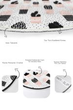 - RealHomes - Realhomes Puantiye Zeminli Kaktüs Tasarımlı 2'li Oval Kaymaz Tabanlı Banyo & Mutfak Paspas Takımı Realhomes