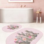 Onedraw Özel Tasarımlı Dijital Baskılı 2'li Oval Kaymaz Tabanlı Banyo & Mutfak Paspas Takımı Realhomes