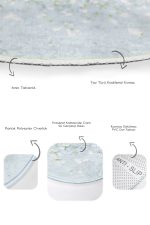 - RealHomes - Realhomes  Mavi Zemin Pembe Ortanca Çiçeği Dijital Baskılı 2'li Oval Kaymaz Tabanlı Banyo & Mutfak Paspas Takımı Realhomes