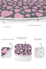 - RealHomes - Realhomes  Koyu Füme Zemin Love Temalı Kalp Tasarımlı 2'li Oval Kaymaz Tabanlı Banyo & Mutfak Paspas Takımı Realhomes