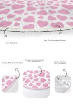 - RealHomes - Realhomes  Beyaz Zemin Love Temalı Kalp Motifli 2'li Oval Kaymaz Tabanlı Banyo & Mutfak Paspas Takımı Realhomes