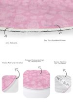 Pembe Temalı Love Tasarımlı Dijital Baskılı 2'li Oval Kaymaz Tabanlı Banyo & Mutfak Paspas Takımı Realhomes