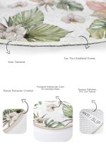 - RealHomes - Realhomes Tropik Yapraklar Özel Tasarımlı Dijital Baskılı 2'li Oval Kaymaz Tabanlı Banyo & Mutfak Paspas Takımı Realhomes