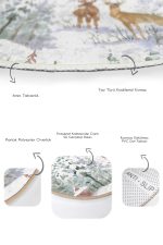 - RealHomes - Realhomes  Kış Temalı Geyik Bağ Evi Tasarımlı Dijital Baskılı 2'li Oval Kaymaz Tabanlı Banyo & Mutfak Paspas Takımı Realhomes