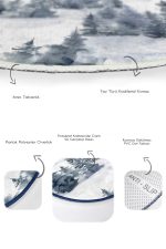 - RealHomes - Realhomes  Kış Temalı Çam Ağaçları Dijital Baskılı 2'li Oval Kaymaz Tabanlı Banyo & Mutfak Paspas Takımı Realhomes