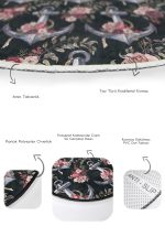 - RealHomes - Realhomes  Siyah Zemin Çapa Dümen Özel Tasarımlı 2'li Oval Kaymaz Tabanlı Banyo & Mutfak Paspas Takımı Realhomes