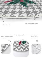 - RealHomes - Realhomes  Kazayağı Desen Dijital Baskılı Özel Tasarımlı 2'li Oval Kaymaz Tabanlı Banyo & Mutfak Paspas Takımı Realhomes