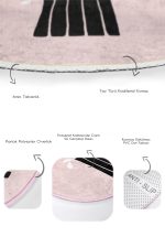 - RealHomes - Realhomes Pembe Zemin Saksılı Kaktüs Dijital Baskılı 2'li Oval Kaymaz Tabanlı Banyo & Mutfak Paspas Takımı Realhomes