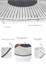 - RealHomes - Realhomes  Onedraw Temalı Dijital Baskılı Özel Tasarım 2'li Oval Kaymaz Tabanlı Banyo & Mutfak Paspas Takımı Realhomes