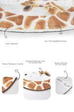 - RealHomes - Realhomes Kahverengi Zebra Motifli Dijital Baskılı 2'li Oval Kaymaz Tabanlı Banyo & Mutfak Paspas Takımı Realhomes