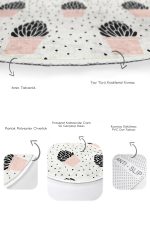 - RealHomes - Realhomes  Beyaz Zemin Puantiye Motifli Kaktüs Tasarımlı 2'li Oval Kaymaz Tabanlı Banyo & Mutfak Paspas Takımı Realhomes