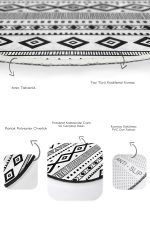 - RealHomes - Realhomes Geometrik Çizgili İskandinav Temalı 2'li Oval Kaymaz Tabanlı Banyo & Mutfak Paspas Takımı Realhomes