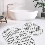 Puantiye Zeminli Kaktüs Motifli Dijital Baskılı 2'li Oval Kaymaz Tabanlı Banyo & Mutfak Paspas Takımı Realhomes