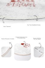 - RealHomes - Realhomes  Beyaz Zeminli Yılbaşı Motifli 2'li Oval Kaymaz Tabanlı Mutfak Paspas Seti & Banyo Paspas Takımı Realhomes